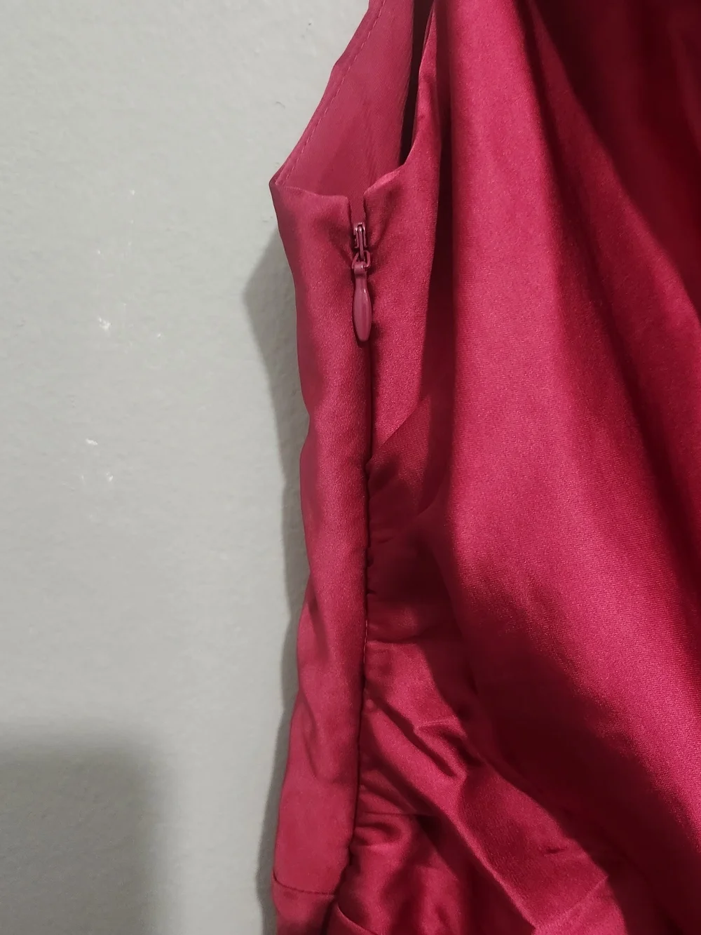 Abercrombie & Fitch Magenta Ruched Cowl Neck Maxi Dress with Side Slit Sz L New